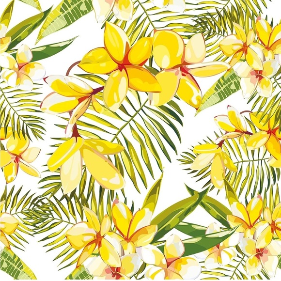 Other - 24"x354" Yellow Floral Wallpaper Leaf Peel Stick Contact Removable Self Adhesive